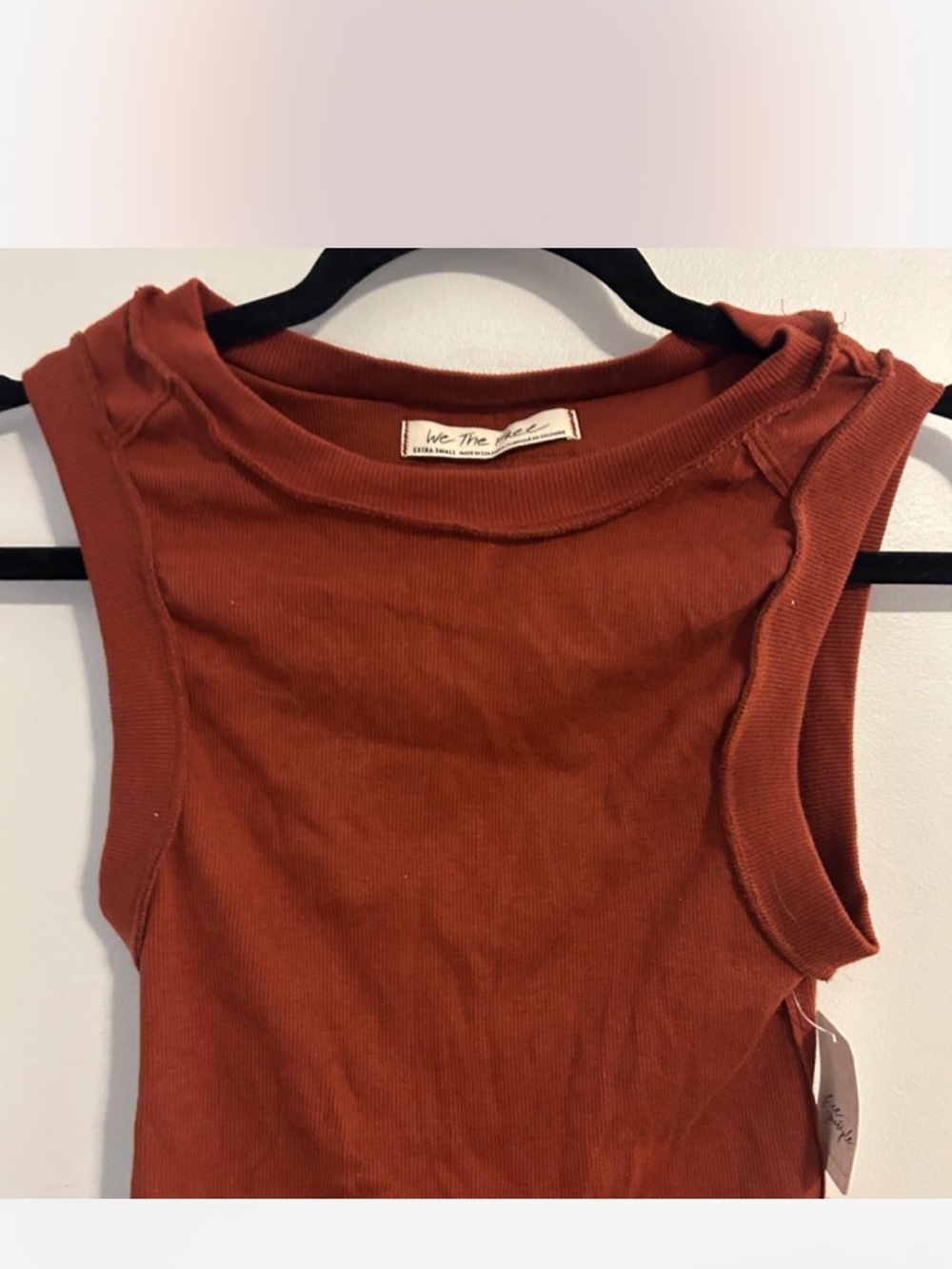 Free People Ribbed Tank Top in Rust - Picture 2 of 3